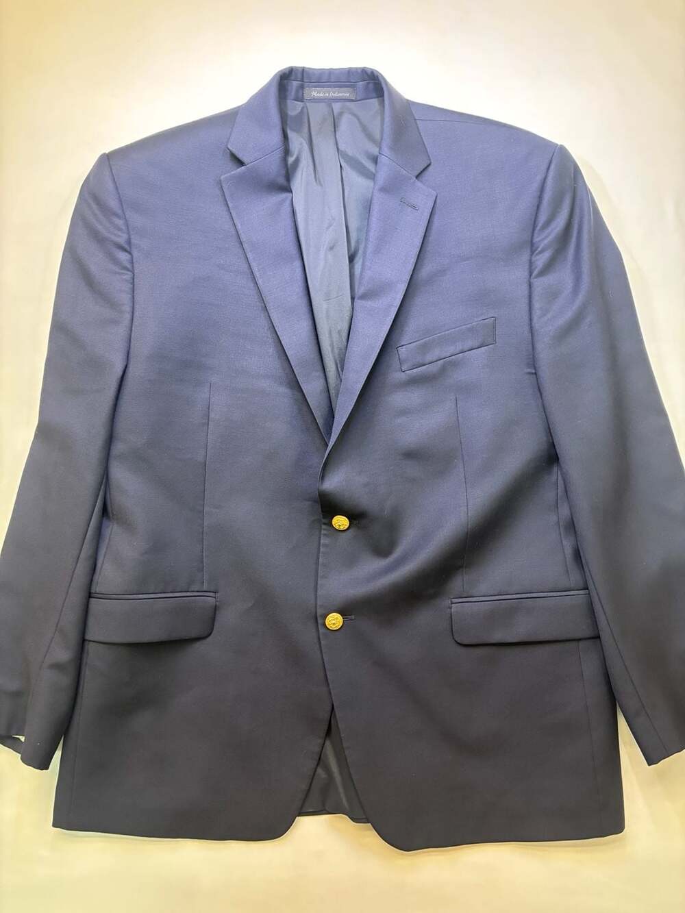 Lauren Ralph Lauren Men's Navy Blue Wool Gold Button Blazer Sport Coat Size 44R